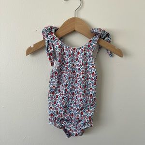 Minnow Swim Baby Americana Floral Tie Knot One Piece Size 1